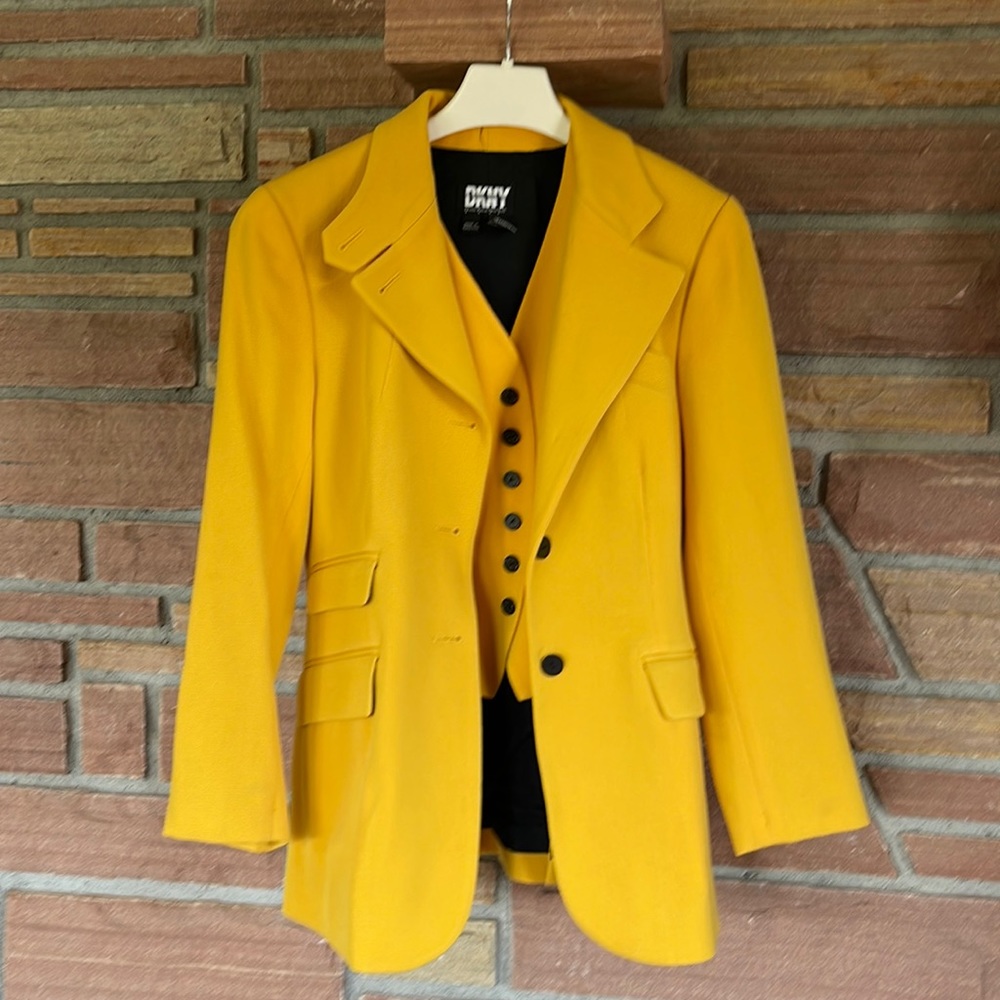 DKNY Yellow blazer and vest